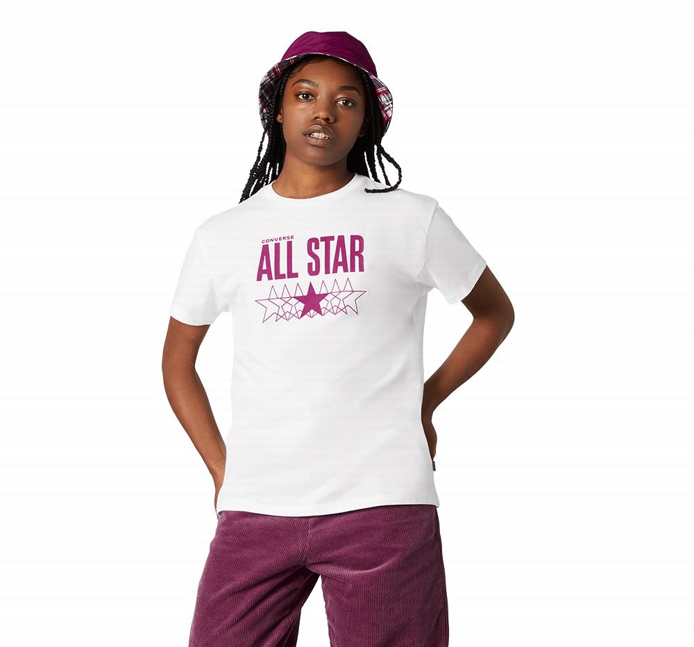Camiseta Converse All Star Relaxed Mulher Branco 753621JFS